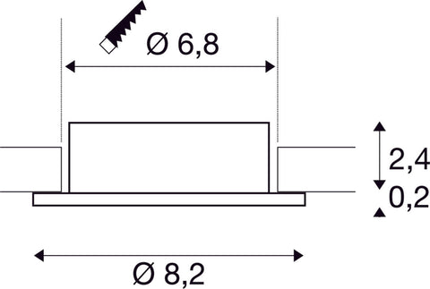 NEW TRIA 68, inel de instalare pe tavan, Ø8,2 H2,6 cm, IP20