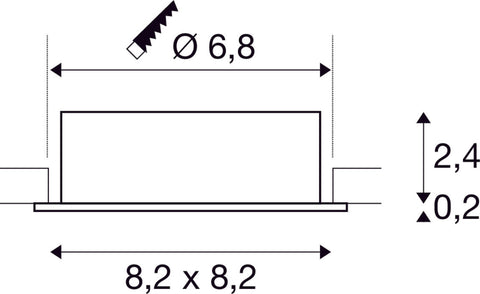 NEW TRIA 68, pătrat, max. 10W GU10, alb
