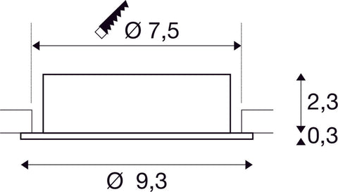 NEW TRIA 75, rotund, max. 10W GU10, negru