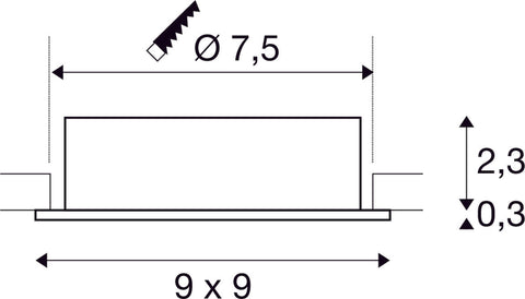 NEW TRIA 75, pătrat, max. 10W GU10, aluminiu