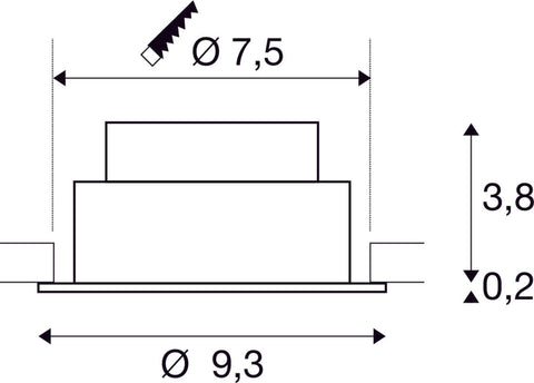 NEW TRIA 75, 2700K, 38°, IP20, rotund, negru