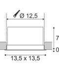 VERLUX,LED,3000K,alb mat,20WIncastrat