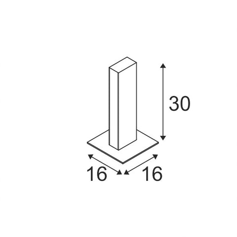 H-POL, anthracit, o banda lumina, L/B/H 16,5/16,5/36 cm
