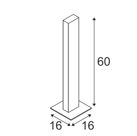 H-POL, anthracit, o banda lumina, L/B/H 16,5/16,5/66 cm