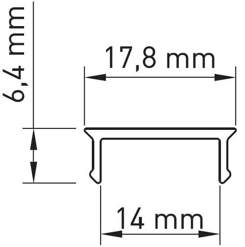 Capac profil aluminiu LB plat / opal 50% transmisie