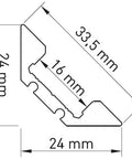 Profil aluminiu LBE, L-2000mm B-25mm H-25mm