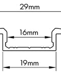 Profil aluminiu LBU, L-2000mm W-29mm H-8mm