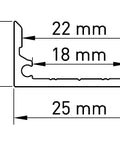 Profil aluminiu TBF L-2000mm W-25mm H-12,5mm
