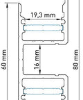 Profil aluminiu TBW, L-2000mm B-26,3mm H-80mm