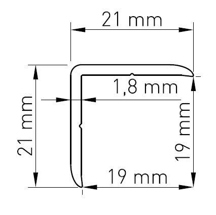 L corner Profile 19x19mm