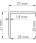 L corner Profile 25x25mm