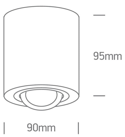 Spot aparent Edda Round-CL MR16, GU10 10W 230V orientab, alb