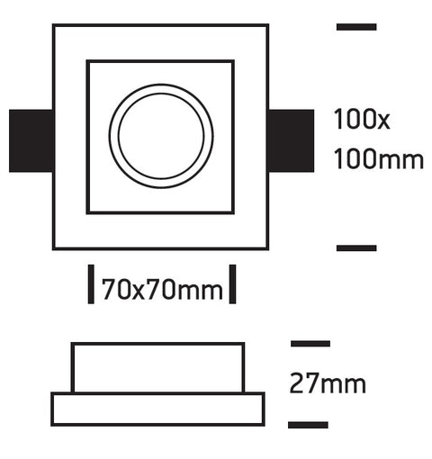 Gypsum Square GT1, MR16 GU10, 50W, IP20, alb