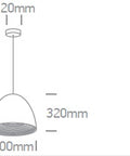 Bela Alto 2, Pendant luminaire, E27, 20W, IP20, negru
