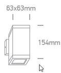 Aplică de exterior Cube-WL1, GU10 QPAR 16, 2x35W,