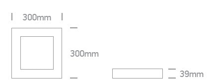 Plano patrat LED, 30W, 3000K, 1957lm, IP40, alb