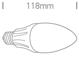 Bec LED 2W E14 C35 250lm 2700K CRI80 230V