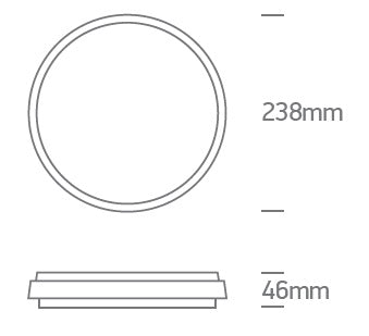 Rona Round LED 20W 3000K 1600lm, IP54, alb