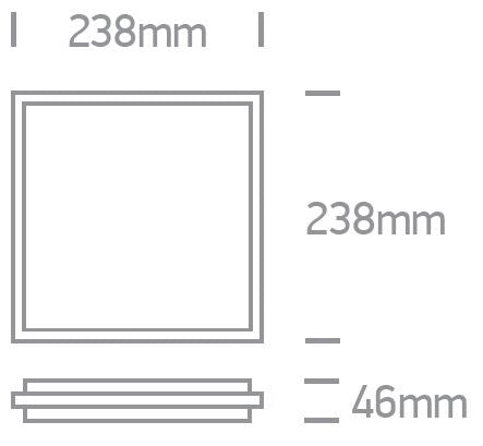 Rona Square LED 20W, 3000K, 1600lm, IP54,antracit