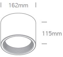 Tubus-M LED 25W, 3000K, 2050lm, 230V, SKI, 90°, alb