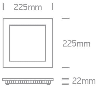 Sutil Quadro2 LED 22W, 4000K, 1540lm, 120°, IP40, alb