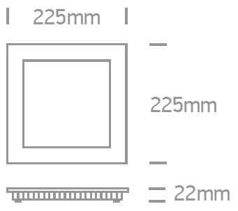 Downlight panel Sutil Quadro2 LED 22W,