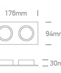 Pinta-A  2x50W GU10 230V, IP20,  alb