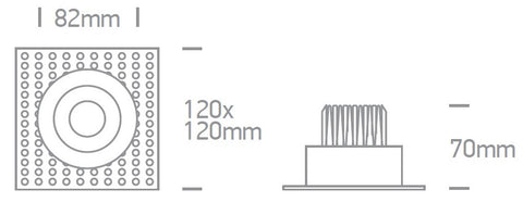 Ina-R1 COB LED 7W 3000K 500lm 700mA, 38°, IP54, alb