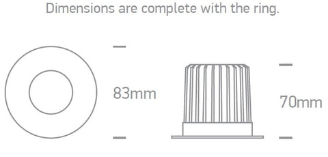Nora F LED 6W 500lm 3000K, 350mA 40° IP65 Fire rated