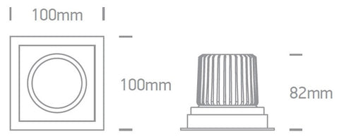Ina-S COB LED, 12W, 700mA, 3000K 1100lm, 40° IP20, alb