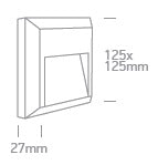 Lena Q Dark Light 1W, 50lm, 3000K, 230V, IP65, alb