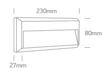 Lena L Dark Light 2W, 3000K, 65lm, IP65, 230V, alb