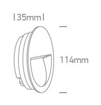 Moon R LED 3W, 3000K, 300lm, 100-240V, IP65, alb