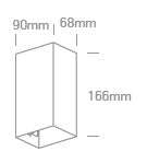 Dako I Up/Down LED 2x3W, 3000K, IP54 , 400lm,antracit