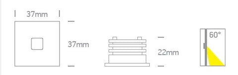 Kirk LED 1W 350mA 40lm 3000K 60° IP54 dimmble aluminiu