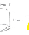 Tano ceiling luminaire 75W GU10 R111 100-240V IP20 alb