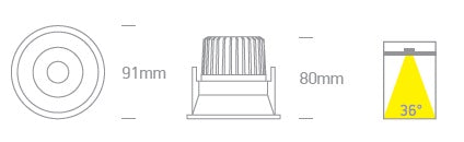 Lao LED Spot 7W 700mA 500lm 3000K 36° IP54 alb