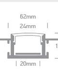 Alu Trimless Profile ptr.20mm Strips+Opal capac 2m