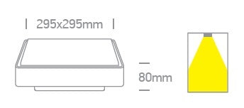 Plasto LED 15W, 3000K, 1280lm, 230V, IP65, plastic, gri