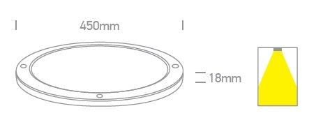 Maz 2 LED ceiling luminaire 38W 230V 2900lm 3000K IP40 alb