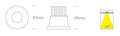 Tina LED, 12W, 700mA, 1100lm, 3000K, 38°, IP65 , negru
