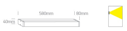 Bath Square Small, LED, 23W, 4000K, 1650lm, IP44, crom