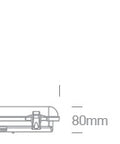 Dewy 2 LED 15W 4000K 1200lm 230V IP65 L=615mm PC/PC gri