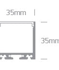 aluminiu Profil 7912/B + PC opal Difuzor, 2m negru
