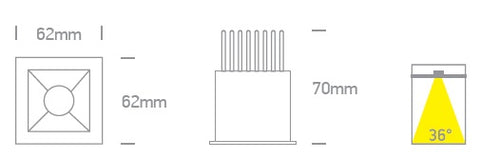 Alpha 1 LED 6,5W 3000K 550lm 36° IP20 350mA dimabil