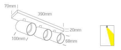 Acrux 3x10W GU10 MR16 110-240V IP20 alb