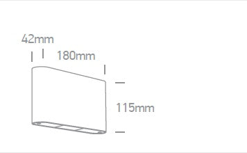 Sena LED, 2x6W, 2x400lm, 3000K, 230V, IP54, alb
