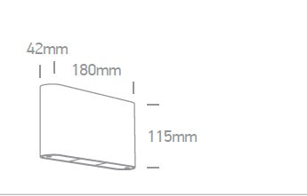 Sena LED, 2x6W, 2x400lm, 3000K, 230V, IP54,antracit