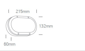 Teiko Oval LED, 10W, 600lm, 3000K, 230V, IP54, negru