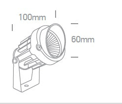 Gardo LED, 6W, 380lm, 3000K, 230V, IP65, 40°, negru